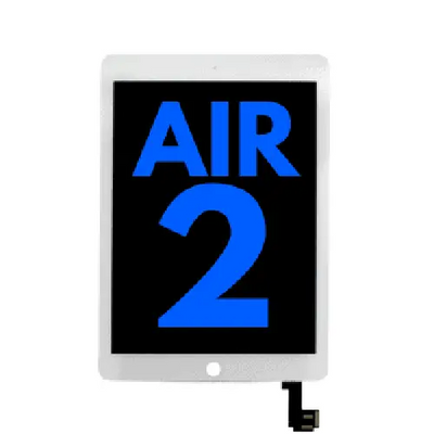 LCD Assembly Display Bildschirm mit Touchscreen Glas - Digitizer für iPad Air 2 (Sleep / Wake Sensor Flex Pre-Installed) (Refurbished) (Weiß)