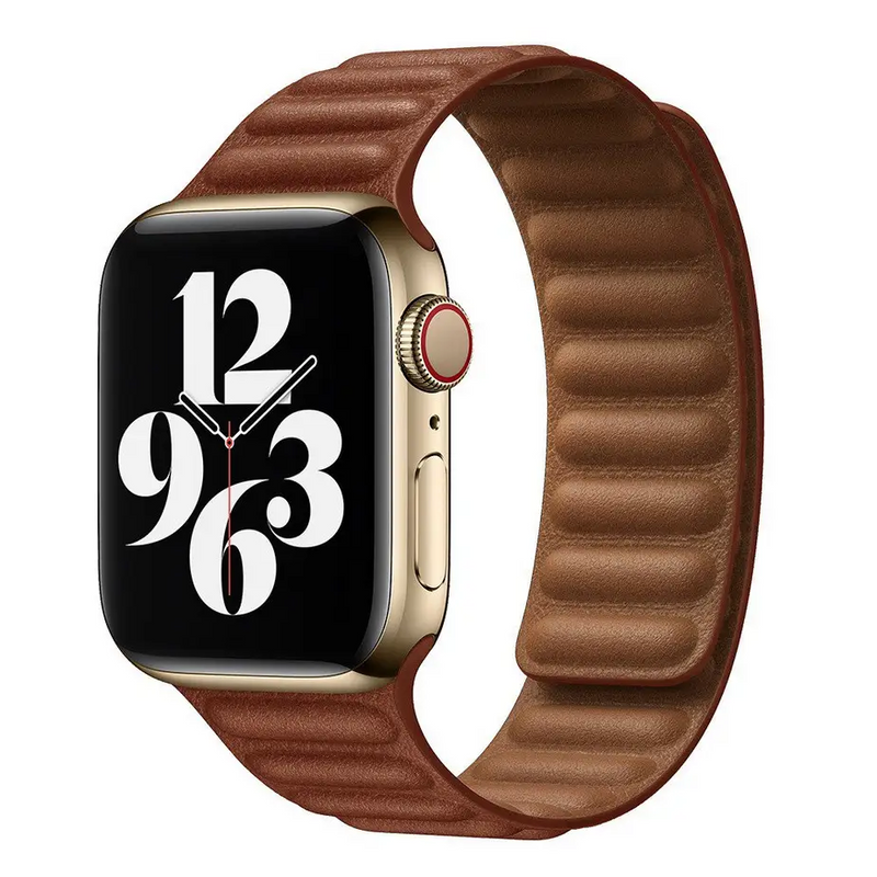 Leder Armband für Apple Watch (38/40/41mm) - Größe S/M (220mm) - Dark Brown