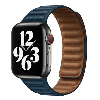Leder Armband für Apple Watch (38/40/41mm) - Größe S/M (220mm) - Dunkelblau