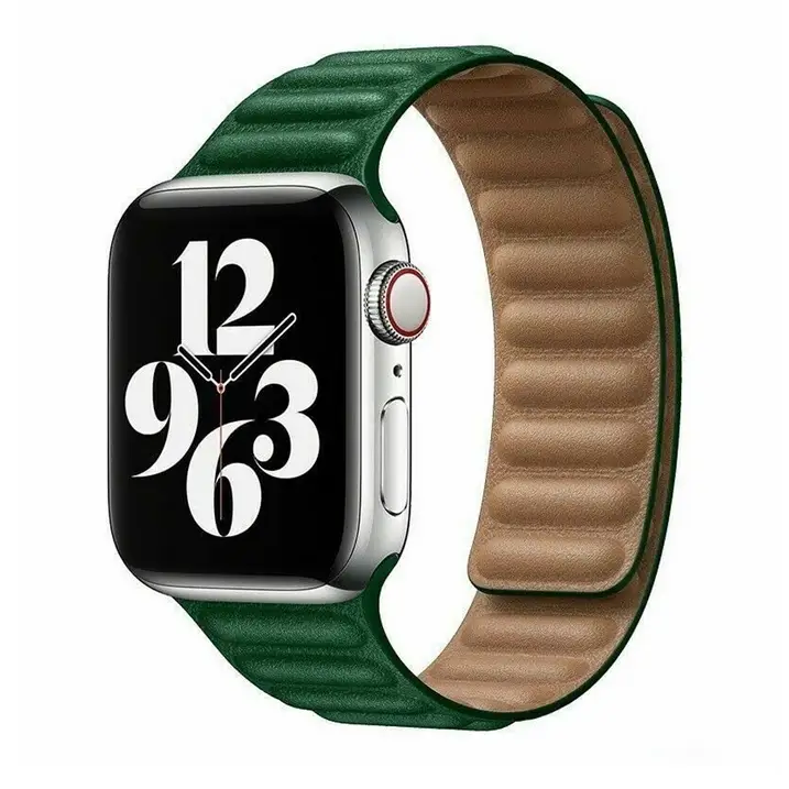 Leder Armband für Apple Watch (38/40/41mm) - Größe S/M (220mm) - Dunkelgrün