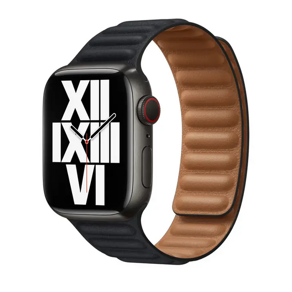 Leder Armband für Apple Watch (38/40/41mm) - Größe S/M (220mm) - Schwarz