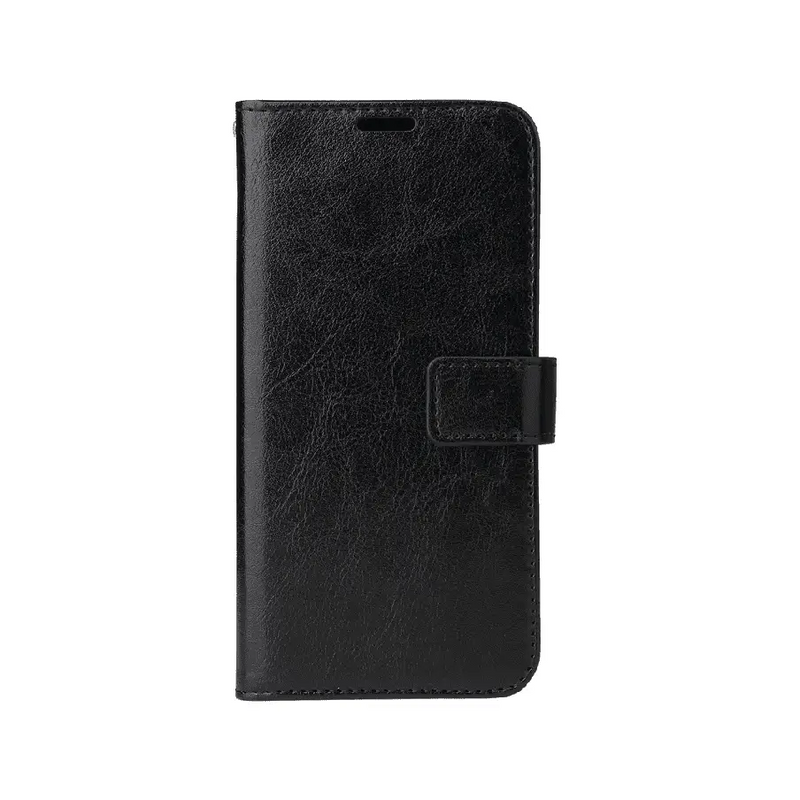 Leder Flip Case Hülle für iPhone 12 Mini - Schwarz