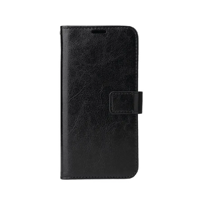 Leder Flip Case Hülle für iPhone 14 Plus - Schwarz