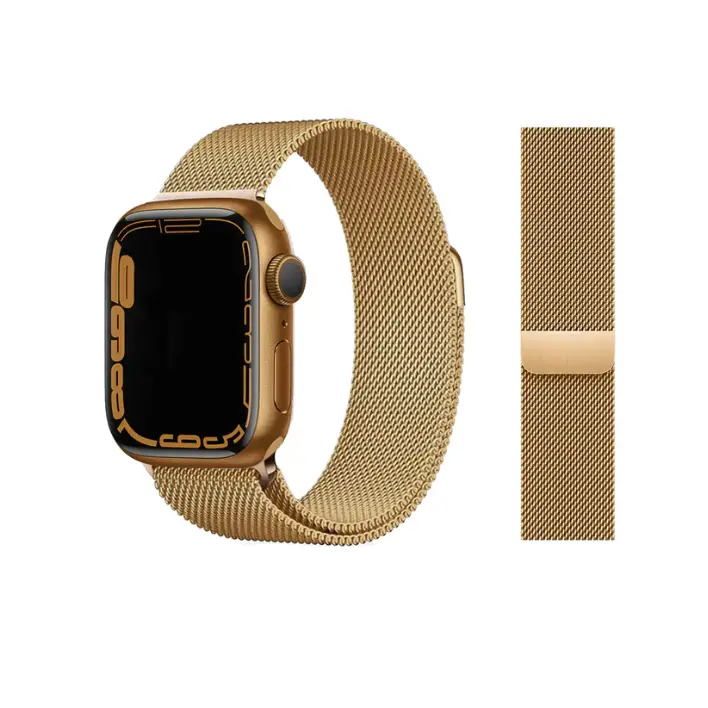 Milanese Loop Armband für Apple Watch (42/44/45/49mm) - Größe M/L (255mm) - Gold