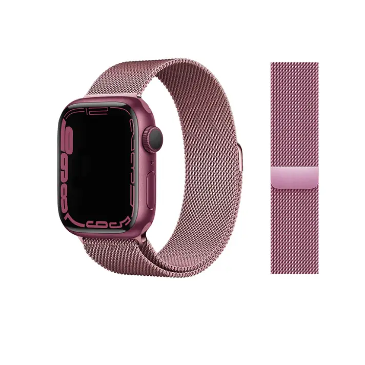 Milanese Loop Armband für Apple Watch (42/44/45/49mm) - Größe M/L (255mm) - Rosa