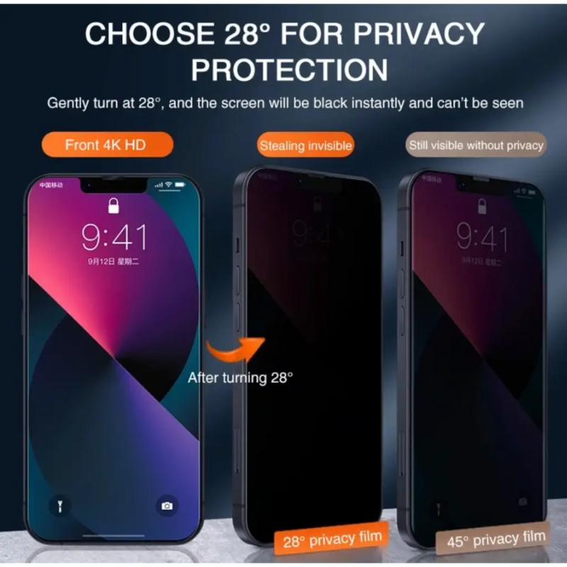 Privacy Tempered Glass / Panzer Glas für iPhone X / iPhone XS/ iPhone 11 Pro