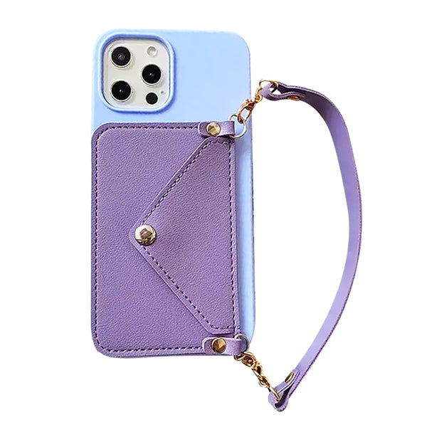 Violett Handtasche Case Hülle für iPhone 14