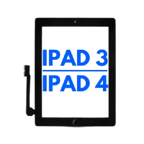 Touchscreen Glas - Digitizer Kompatibel für IPAD 3 / IPAD 4 (Schwarz)