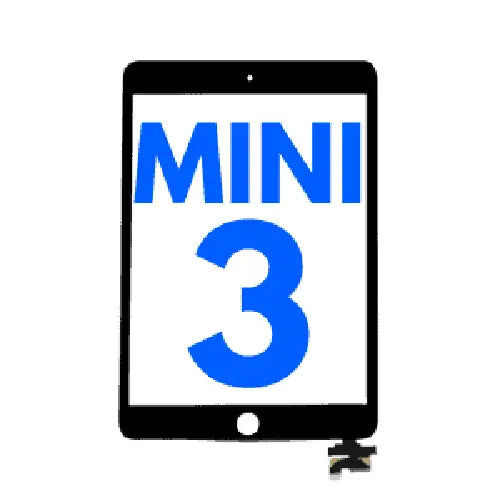 Touchscreen Glas - Digitizer mit IC Chip für iPad Mini 3 (No Home Button Installed)  (Schwarz)