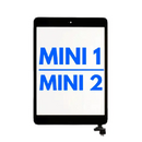 Touchscreen Glas - Digitizer mit IC Chip & Home Button Pre-Installed für iPad Mini 1 / iPad Mini 2  (Schwarz)