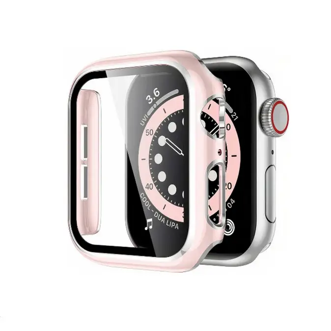 Versilbert Schutzhülle für Apple Watch Series 7/8/SE 2022 (45mm) - Rosa